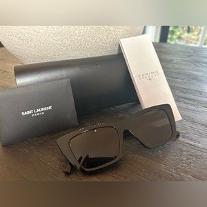 LIKE-NEW SAINT LAURENT SL276 001 SAINT LAURENT MICA BLACK SUNGLASSES SL 276